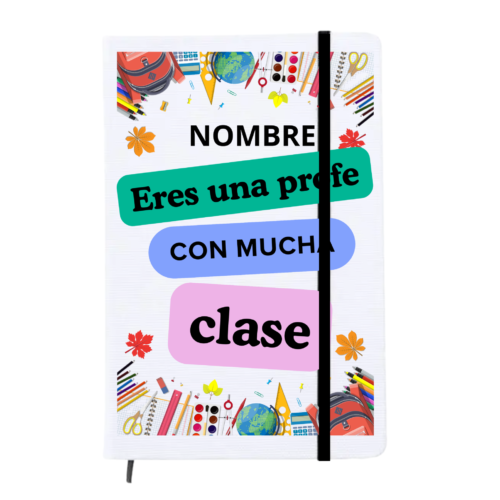 Libreta PROFE "MUCHA CLASE" (nombre)
