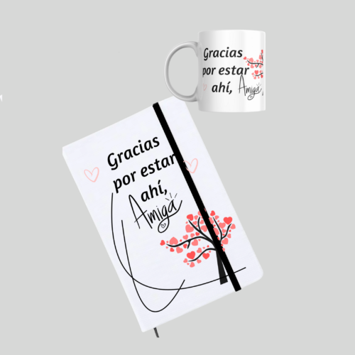 Pack libreta+taza AMISTAD "GRACIAS"