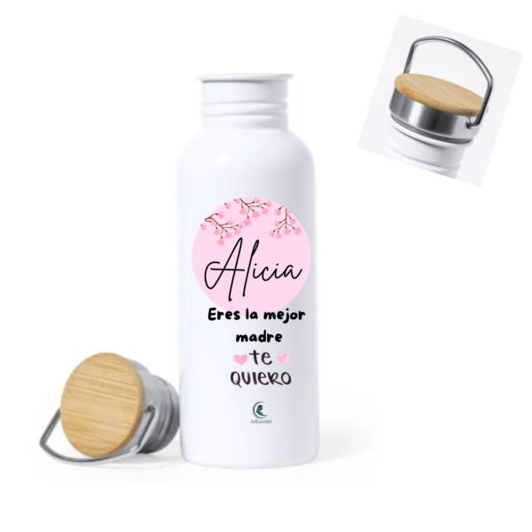 Botella MAMÁ "LA MEJOR MADRE" (nombre)