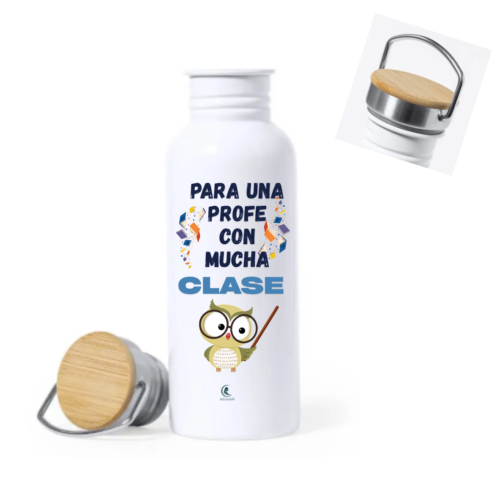 Botella PROFE "MUCHA CLASE"