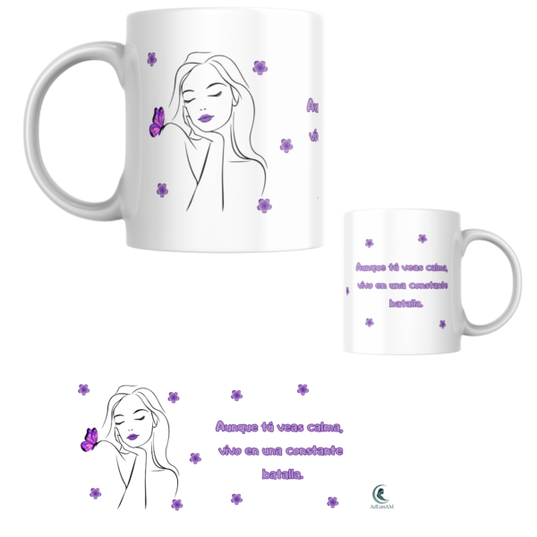 Taza FIBROMIALGIA "AUNQUE TÚ VEAS CALMA"