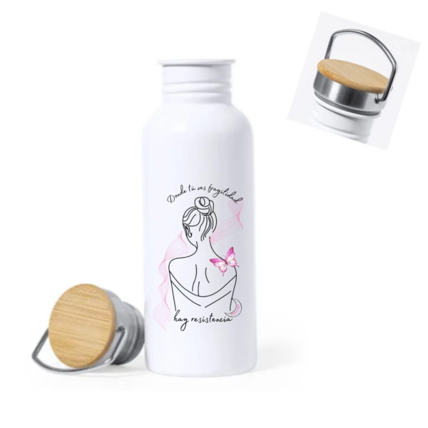 Botella FIBROMIALGIA "DONDE TÚ VES FRAGILIDAD"