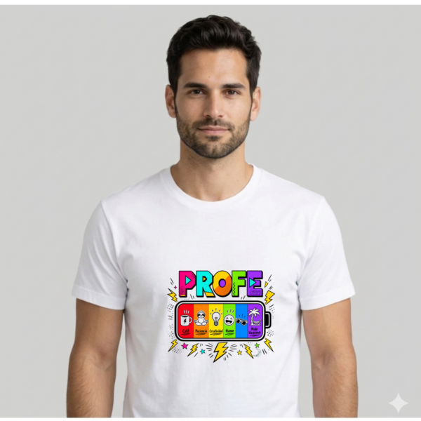 Camiseta PROFE_BATERÍA_hombre Camiseta PROFE "BATERÍA"
