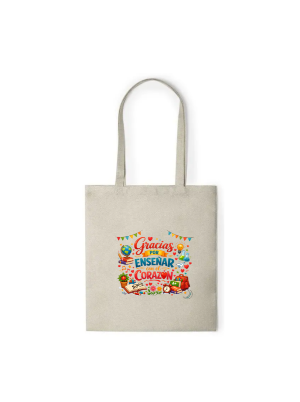 Bolsa PROFE "ENSEÑAR CON EL CORAZÓN" (3 modelos)