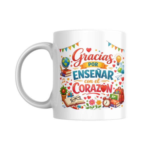 Taza PROFE "ENSEÑAR CON EL CORAZÓN" (3 modelos)