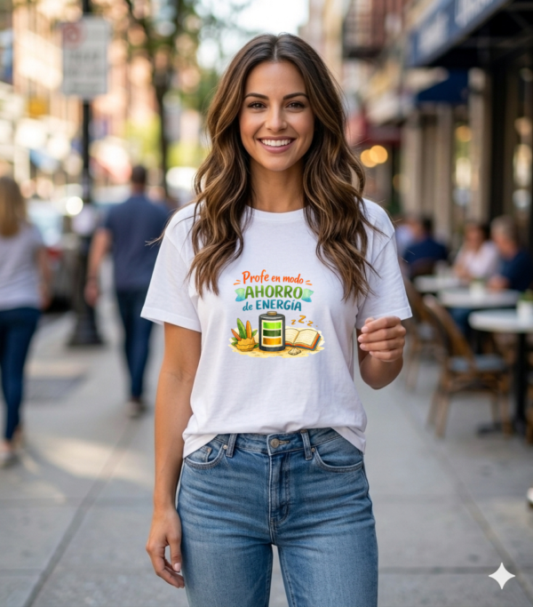 Camiseta PROFE VACACIONES "MODO AHORRO DE ENERGÍA"