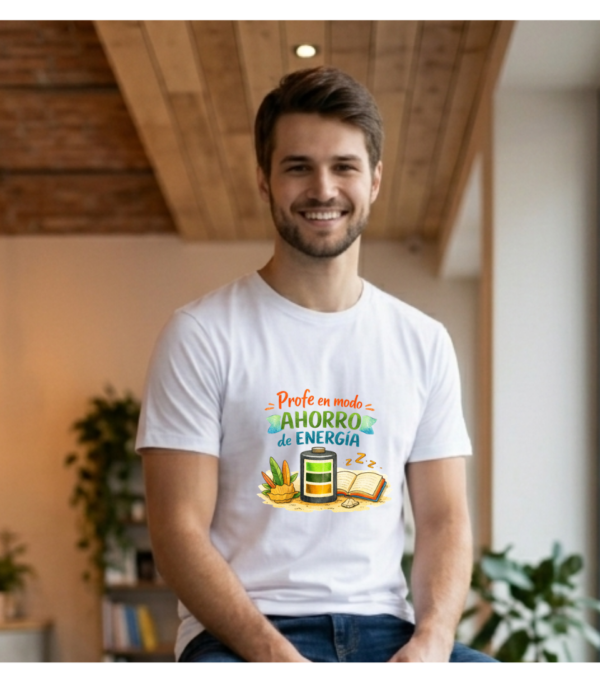 Camiseta PROFE VACACIONES "MODO AHORRO DE ENERGÍA"