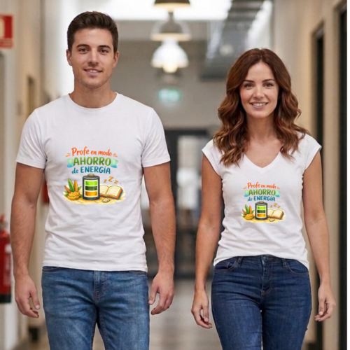 Camiseta PROFE VACACIONES "MODO AHORRO DE ENERGÍA"
