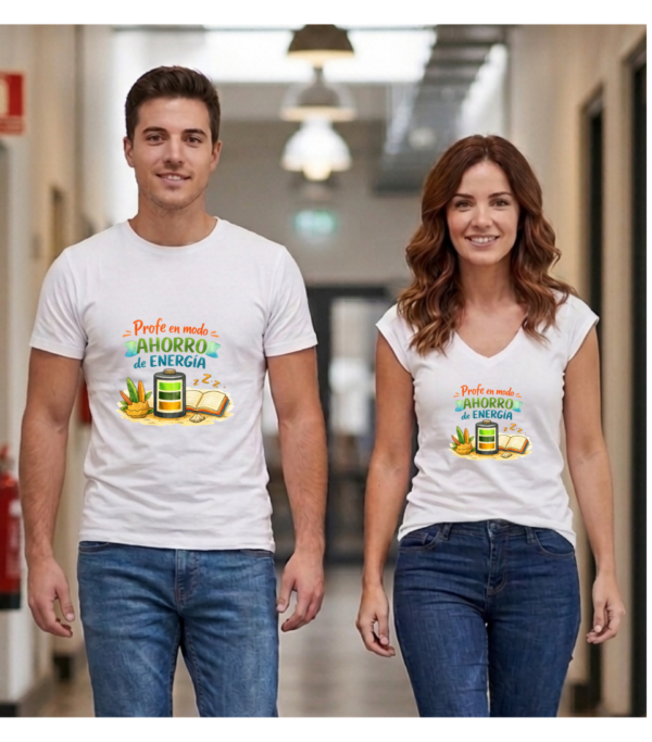 Camiseta PROFE VACACIONES "MODO AHORRO DE ENERGÍA"