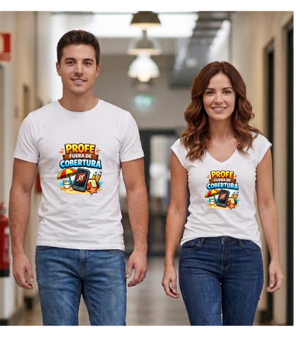 Camiseta PROFE VACACIONES "PROFE FUERA DE COBERTURA"