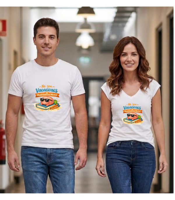 camiseta profe_mantenimiento_pareja Camiseta PROFE VACACIONES "MANTENIMIENTO MENTAL"