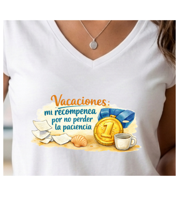 Camiseta PROFE VACACIONES "RECOMPENSA"