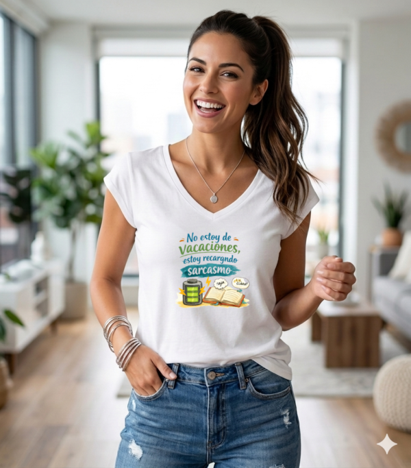 Camiseta PROFE VACACIONES "RECARGANDO SARCASMO"