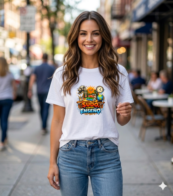 Camiseta PROFE "SUDO, LUEGO ENSEÑO"