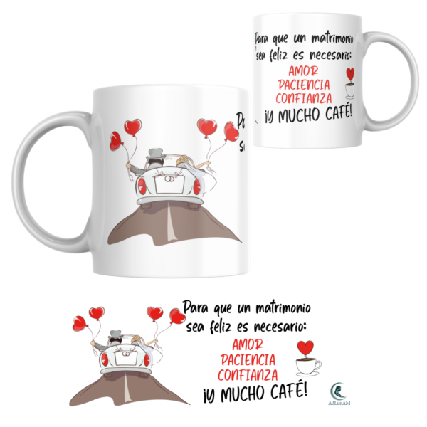 Taza BODA "AMOR, PACIENCIA Y CONFIANZA"