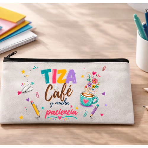 Estuche PROFE "TIZA, CAFÉ Y PACIENCIA"