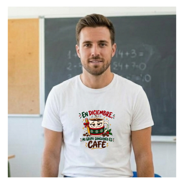 Camiseta PROFE NAVIDAD "GRUPO SANGUÍNEO" (H/M)