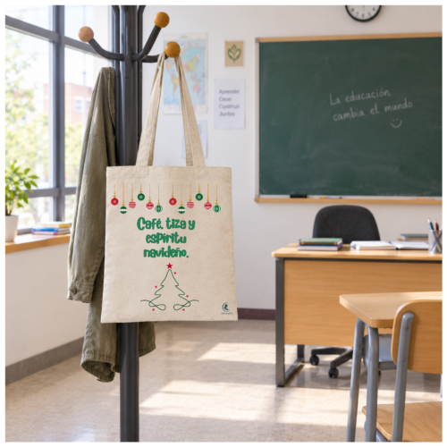 Bolsa PROFE NAVIDAD "TIZA Y ESPÍRITU NAVIDEÑO"