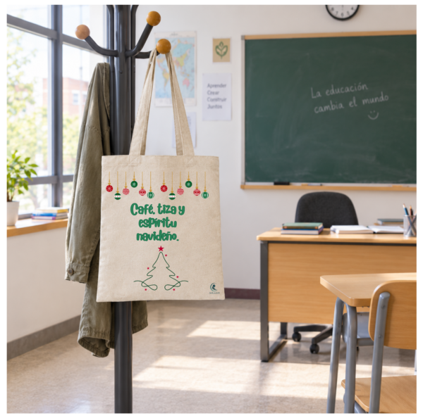 BOLSA_CAFÉ TIZA ESPÍRITU NAVIDEÑO (3) Bolsa PROFE NAVIDAD "TIZA Y ESPÍRITU NAVIDEÑO"