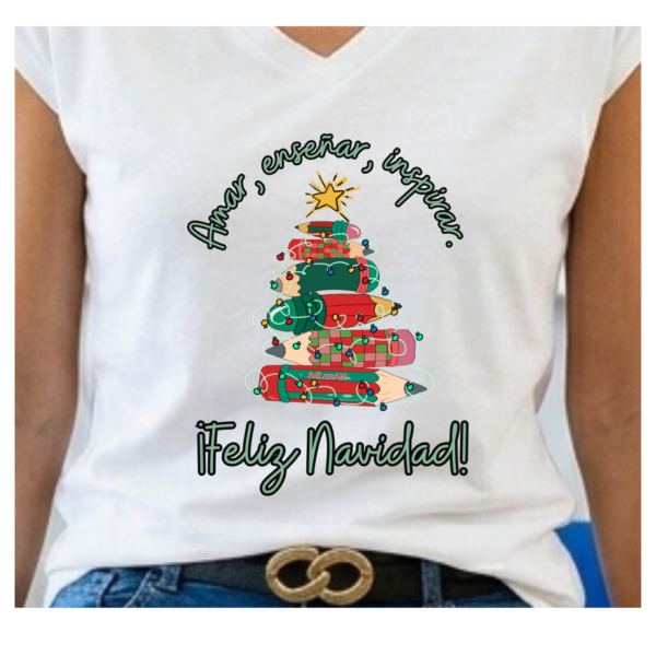 Camiseta PROFE NAVIDAD "AMAR, ENSEÑAR, INSPIRAR"