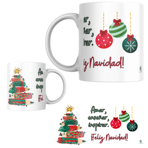 Taza PROFE NAVIDAD "AMAR, ENSEÑAR, INSPIRAR"