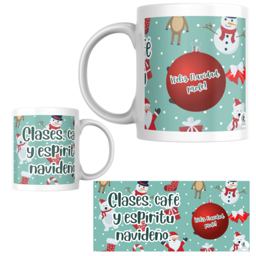 Taza PROFE NAVIDAD "CAFÉ Y ESPÍRITU NAVIDEÑO"